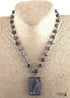 Boho Necklace, RH Jade Amazonite, Square Green Natural Stone
